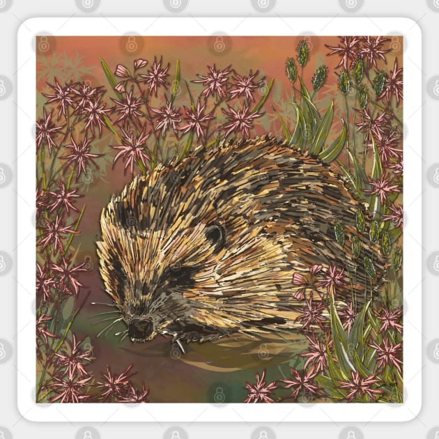 Sweet Ragged-Robin Hedgehog Sticker by lottibrown